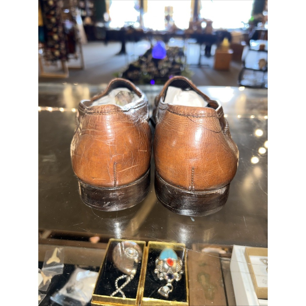 Bragano Cole Haan Men's Brown Woven Leather Loafers Italy 9.5M - Picture 4 of 8